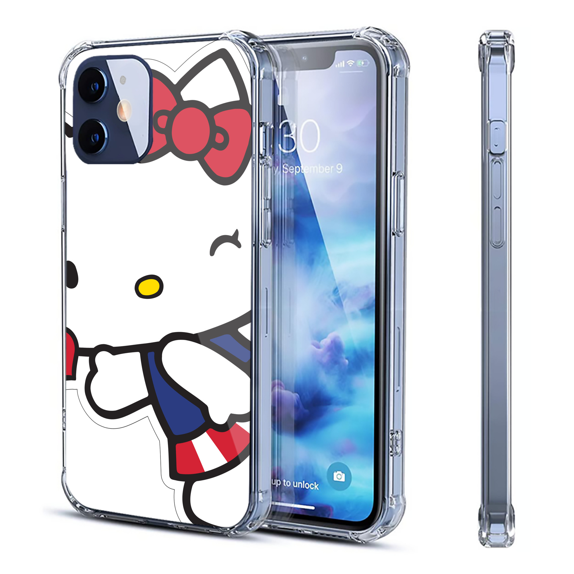 （画像用） Hello Kitty ハローキティ 【iPhone 12シリーズ対応】透明スマホケース（クリアソフトケース）